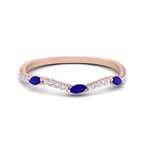 Marquise Cut Sapphire Curved Band