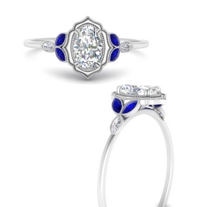 Blue Sapphire Accent Engagement Rings