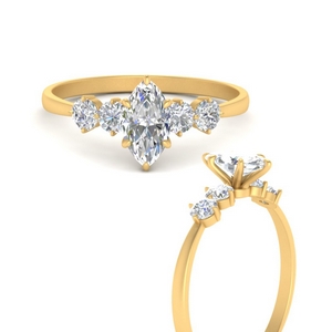 Marquise Shaped Petite Lab Diamond Rings