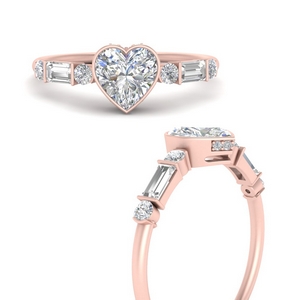 Vintage Bezel Set Heart Diamond Ring
