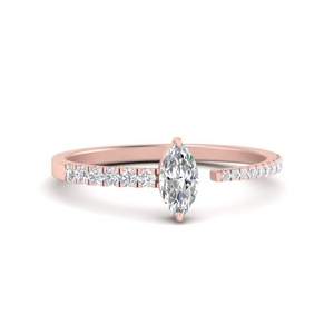 Rose Gold Negative Space Marquise Diamond Ring