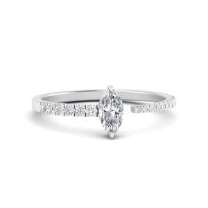 Marquise Diamond Side Stone Engagement Ring