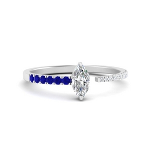 Marquise Diamond Rings With Sapphire