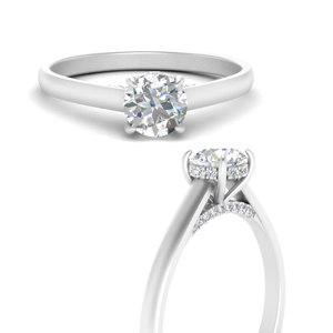 White Gold Side Stone Engagement Rings