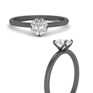 Solitaire Dome Black Gold Ring