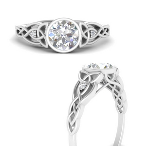 Celtic Bezel Man Made Diamond Ring