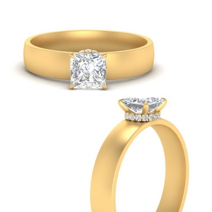 wide-band-under-halo-princess-cut-diamond-engagement-ring-in-FD10066PRRANGLE3-NL-YG