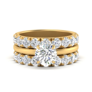 Moissanite Halo Stackable Ring Set