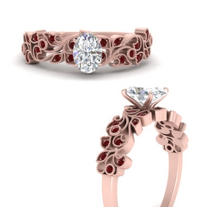 Filigree Wide Band Ruby Ring