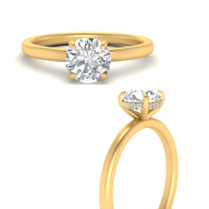 Gold Under Halo Engagment Rings
