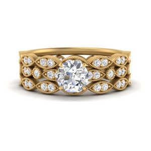 Marquise And Dot Stacked Ring