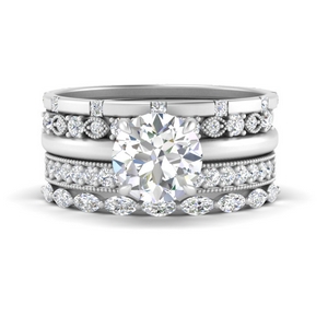 Solitaire Ring With Stacking Bands