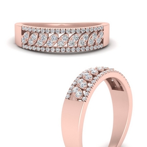 French Pave Diamond Wide Band