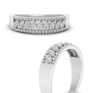 French Pave Diamond Wide Band