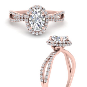 Oval Diamond Halo Engagement Rings