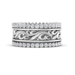 Filigree With Diamond Stacked Band