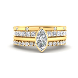 Stackable Bands With Solitaire Ring