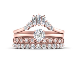 Crown Multi Band With Solitaire Ring