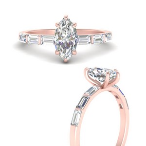 Marquise Diamond Side Stone Rings