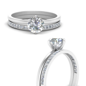 Solitaire Ring With Channel Set Band