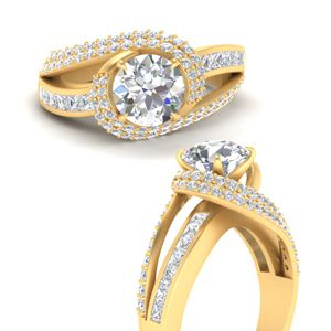 Swirl Halo Diamond Ring