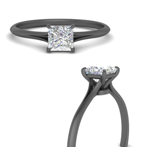 1 ct. princess cut black band diamond ring in FD10359PRRANGLE3 NL BG
