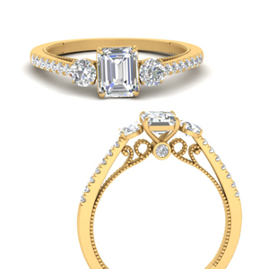 milgrain-shank-3-Stone-emerald-cut-diamond-engagement-ring-in-FD10361EMRANGLE3-NL-YG