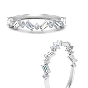 Baguette Diamond Platinum Wedding Ring