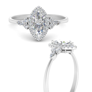 Moissanite Halo Ring Cluster Accent