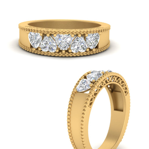 engraved-5-heart-diamond-tapered-wedding-band-in-FD10488BANGLE3-NL-YG