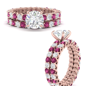 trellis-round-cut-eternity-pink-sapphire-wedding-ring-set-in-FD10491ROGSADRPIANGLE3-NL-RG