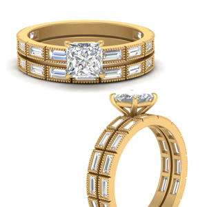 princess-cut-bezel-baguette-diamond-wedding-set-in-FD10499PRANGLE3-NL-YG