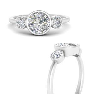 White Gold Three Stone Engagement Rings