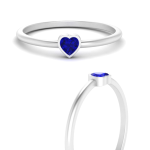 Heart Bezel Set Sapphire Ring