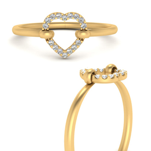 Unique Heart Diamond Ring Gift
