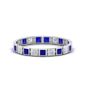 diamond and sapphire wedding band