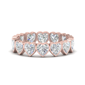 Heart Diamond Bezel Eternity Ring 4.20 Carat