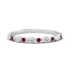 Thin Bezel Set Ruby Stackable Band