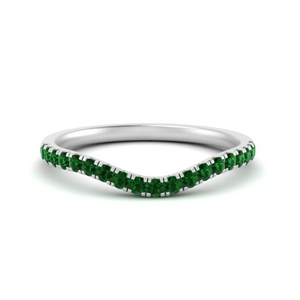Emerald Matching Band For Halo Ring