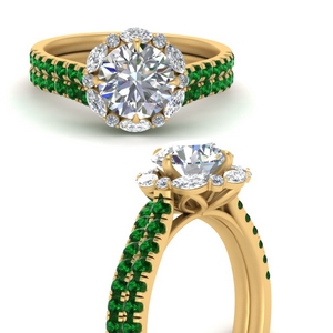 Halo Bridal Ring Set