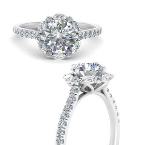 Engagement Ring With Floral Halo