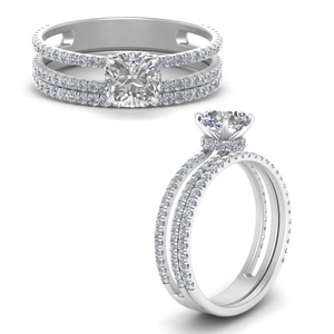 Hidden Halo Bridal Ring Set