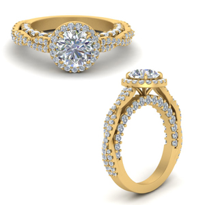 Vintage Round Halo Diamond Wedding Ring