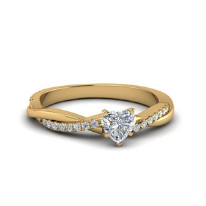 1 carat heart diamond twisted ring in FD8253HTR NL YG GS
