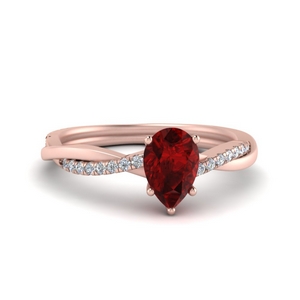 Pear Ruby Wedding Ring