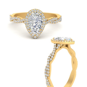 Infinity Pear Halo Diamond Ring