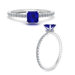 Hidden Halo Ring With Sapphire