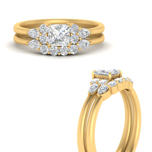 pear-accent-diamond-princess-cut-wedding-ring-set-in-FD9289PR-ANGLE3-NL-YG