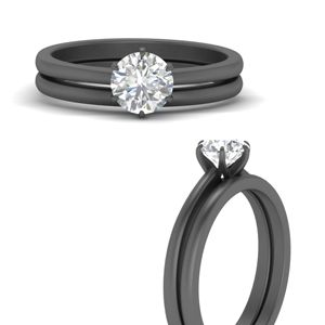 Solitaire Plain Ring With Band