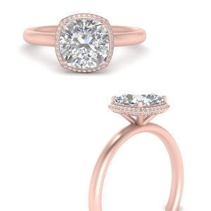 Shop For Customized 14k Rose Gold Petite Engagement Rings  | Fascinating Diamonds